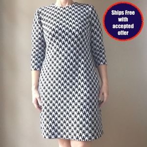 Just Taylor Black & White Dress w/ Pockets